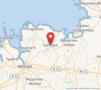 Map of Lanmeur, Brittany