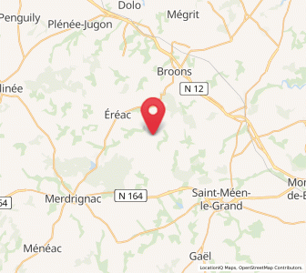 Map of Lanrelas, Brittany