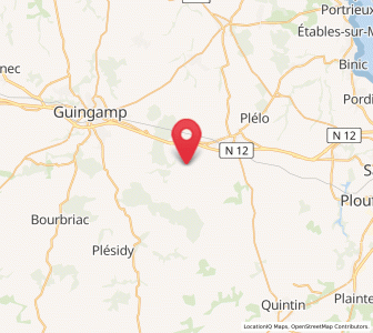 Map of Lanrodec, Brittany