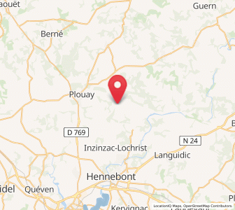 Map of Lanvaudan, Brittany