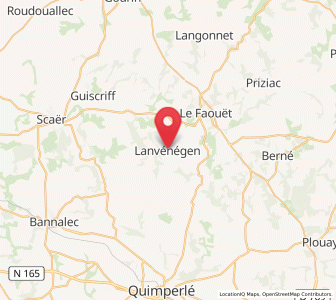 Map of Lanvénégen, Brittany