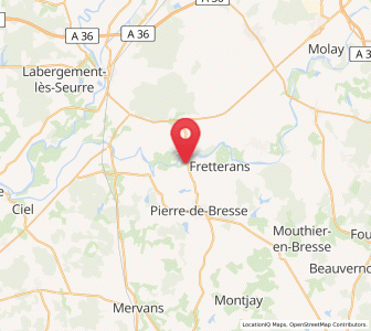 Map of Lays-sur-le-Doubs, Bourgogne-Franche-Comté
