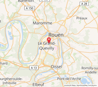 Map of Le Petit-Quevilly, Normandy