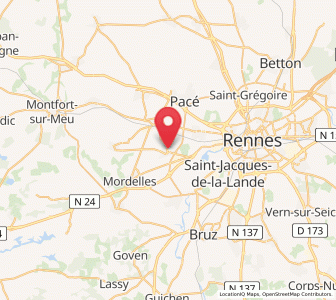 Map of Le Rheu, Brittany