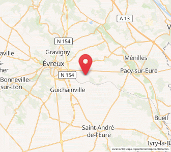 Map of Le Vieil-Évreux, Normandy