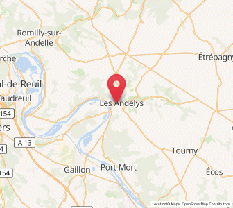 Map of Les Andelys, Normandy