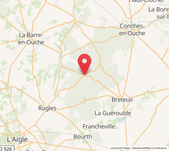Map of Les Baux-de-Breteuil, Normandy