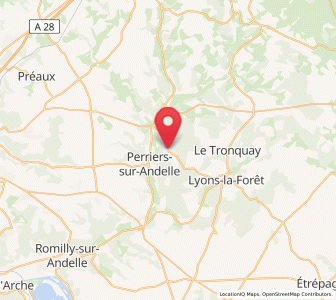 Map of Les Hogues, Normandy