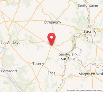 Map of Les Thilliers-en-Vexin, Normandy