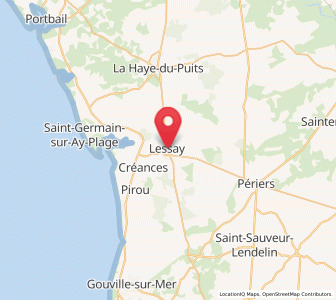 Map of Lessay, Normandy
