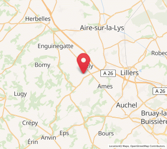 Map of Ligny-lès-Aire, Hauts-de-France