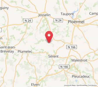 Map of Lizio, Brittany