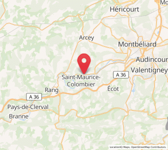 Map of Longevelle-sur-Doubs, Bourgogne-Franche-Comté
