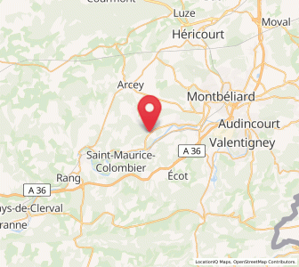 Map of Lougres, Bourgogne-Franche-Comté