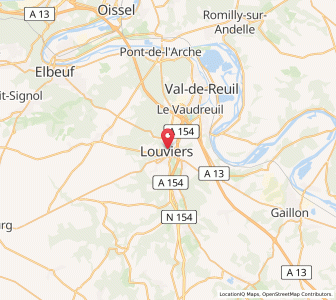 Map of Louviers, Normandy