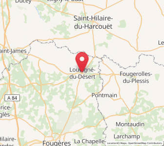 Map of Louvigné-du-Désert, Brittany