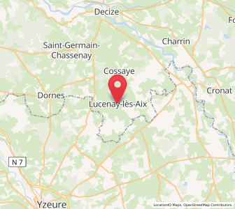 Map of Lucenay-lès-Aix, Bourgogne-Franche-Comté