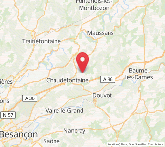 Map of Lusans, Bourgogne-Franche-Comté