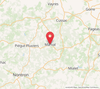 Map of Marval, Nouvelle-Aquitaine