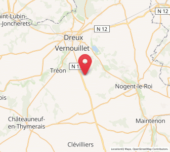 Map of Marville-Moutiers-Brûlé, Centre