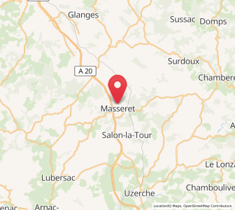 Map of Masseret, Nouvelle-Aquitaine