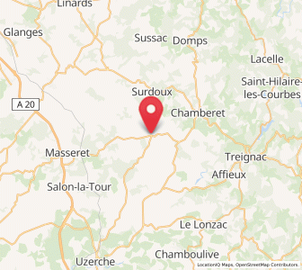 Map of Meilhards, Nouvelle-Aquitaine