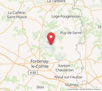 Map of Mervent, Pays de la Loire