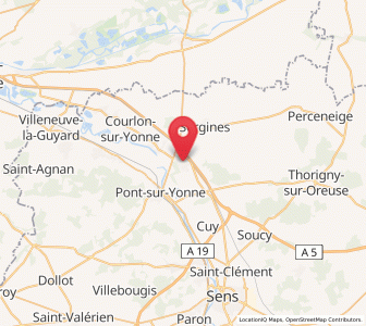 Map of Michery, Bourgogne-Franche-Comté