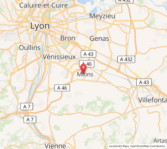 Map of Mions, Auvergne-Rhône-Alpes
