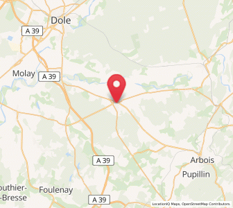 Map of Mont-sous-Vaudrey, Bourgogne-Franche-Comté