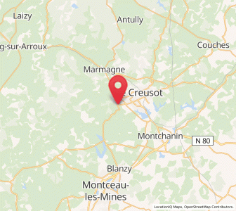 Map of Montcenis, Bourgogne-Franche-Comté