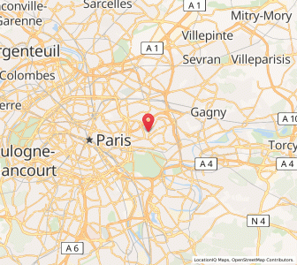 Map of Montreuil-sous-Bois, Île-de-France
