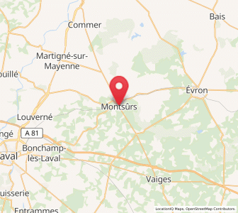 Map of Montsûrs, Pays de la Loire