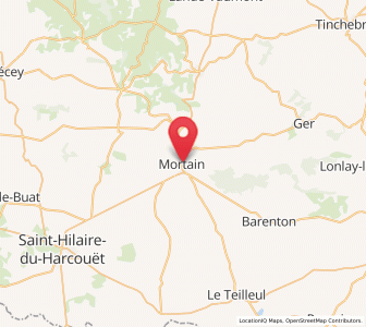 Map of Mortain, Normandy