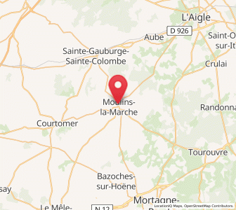 Map of Moulins-la-Marche, Normandy