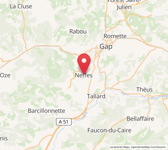 Map of Neffes, Provence-Alpes-Côte d'Azur