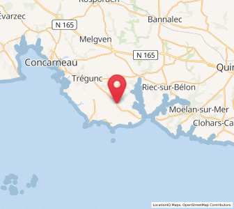 Map of Névez, Brittany