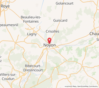 Map of Noyon, Hauts-de-France