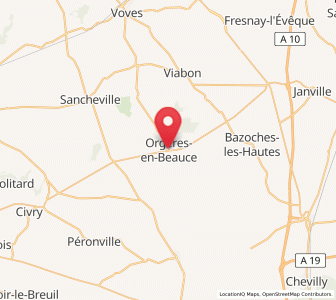 Map of Orgères-en-Beauce, Centre