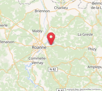 Map of Perreux, Auvergne-Rhône-Alpes