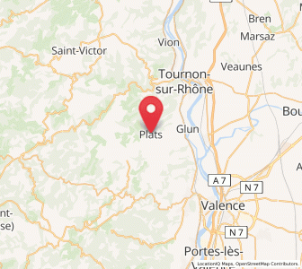 Map of Plats, Auvergne-Rhône-Alpes