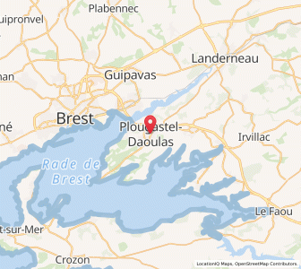 Map of Plougastel-Daoulas, Brittany