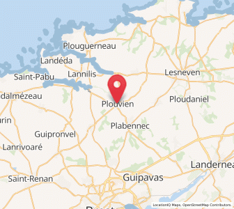 Map of Plouvien, Brittany