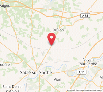 Map of Poillé-sur-Vègre, Pays de la Loire