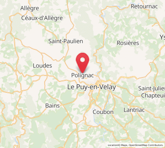 Map of Polignac, Auvergne-Rhône-Alpes