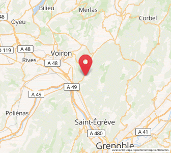 Map of Pommiers-la-Placette, Auvergne-Rhône-Alpes