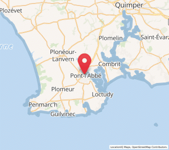 Map of Pont-l’Abbé, Brittany