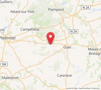 Map of Porcaro, Brittany