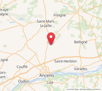 Map of Pouillé-les-Côteaux, Pays de la Loire