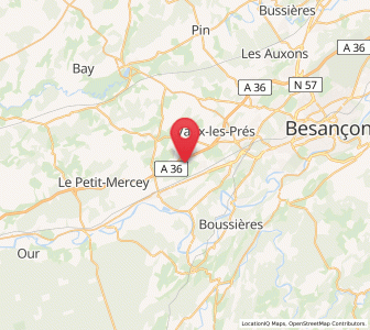 Map of Pouilley-Français, Bourgogne-Franche-Comté